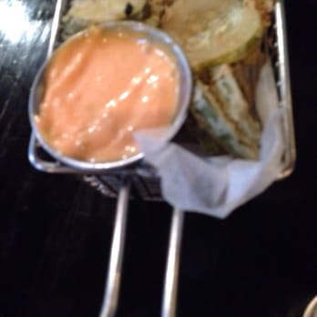 The Committed Pig - Fried pickles - not over battered and just the right mix.  Great dipping sauce - Russian dressing - Breakfast & Brunch Near Me - Morristown, New Jersey