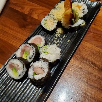 Tataki - Tempura Roll (Top) Albacore and Avocado Roll (Bottom) - Sushi Bars Near Me - San Francisco, California