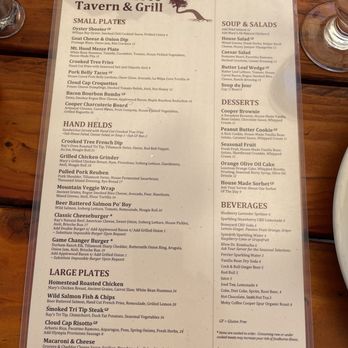 Crooked Tree Tavern & Grill - Menu - New American Near Me - Mt Hood, Oregon Crooked Tree Tavern & Grill - Menu - New American Near Me - Mt Hood, Oregon