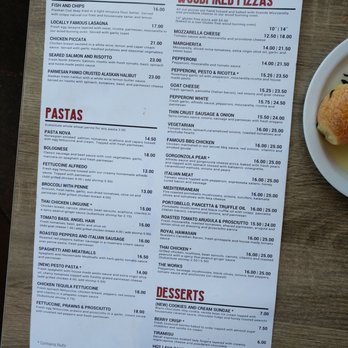 Pizza Nova - Menu back side. - Pizza Near Me - San Diego, California