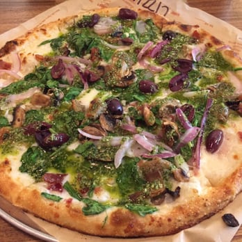 Blaze Pizza - Build your own white pesto pizza...AMAZING! - Pizza Near Me - Sugar Land, Texas Blaze Pizza - Build your own white pesto pizza...AMAZING! - Pizza Near Me - Sugar Land, Texas