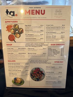 Menu photo 6 Thai Avenue Portland, OR