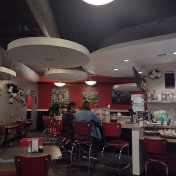 Moo Creamery - The inside has old school malt shop vibes. - Burgers Near Me - Bakersfield, California Moo Creamery - The inside has old school malt shop vibes. - Burgers Near Me - Bakersfield, California