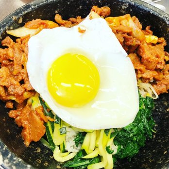 Stone Bowl Korean Cuisine - a fried egg and noodles - Korean Near Me - Calgary, Alberta Stone Bowl Korean Cuisine - a fried egg and noodles - Korean Near Me - Calgary, Alberta