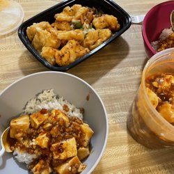 Ma Po Tofu and Crispy Fish Filet with Salt and Pepper
