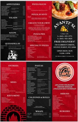 Menu photo 2 Avanti’SL Pizzeria Stony Point, NY Menu photo 2 Avanti’SL Pizzeria Stony Point, NY