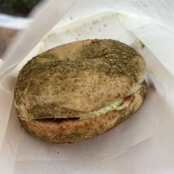 Starship Bagel - Zaatar bagel with basil cream cheese - Bagels Near Me - Dallas, Texas Starship Bagel - Zaatar bagel with basil cream cheese - Bagels Near Me - Dallas, Texas