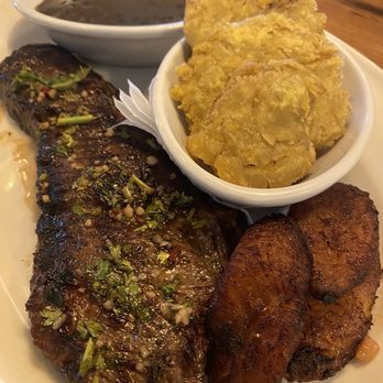 Bahama Breeze - Skirt Steak Churrasco. You do have an option of substitute the rice with Tostones (Plantains) - Latin American Near Me - Charleston, South Carolina Bahama Breeze - Skirt Steak Churrasco. You do have an option of substitute the rice with Tostones (Plantains) - Latin American Near Me - Charleston, South Carolina