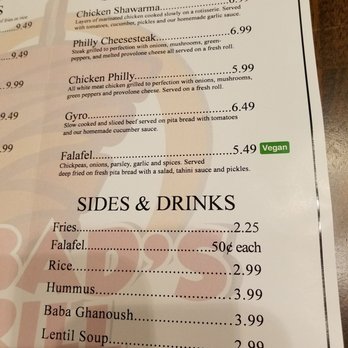 Sinbad's Grill - Menu as of 11/18/2017 - Mediterranean Near Me - Milwaukee, Wisconsin