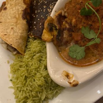 Cafe Pasqual's - Can't remember the name of dish it had a Green Chile Or Red Chile cilantro rice and a taco .. - Vegetarian Near Me - Santa Fe, New Mexico