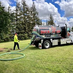 Suck It Up Septic Pumping - We will dig to expose your lid as well. This is a freshly exposed septic tank, getting ready to pump.