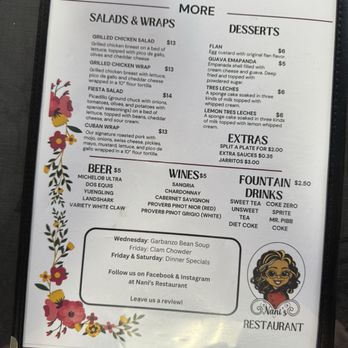 Nani's Restaurant - Menu - Latin American Near Me - Blairsville, Georgia Nani's Restaurant - Menu - Latin American Near Me - Blairsville, Georgia