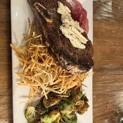 Rainbow Ranch Lodge Restaurant - Steak Frites with Brussel sprouts. Excellent choice and cooked perfectly!