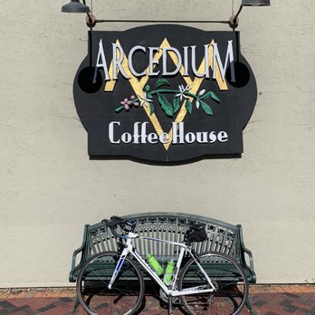 Arcedium Coffeehouse - My bike outside the coffee shop - Cafes Near Me - Saint Charles, Illinois Arcedium Coffeehouse - My bike outside the coffee shop - Cafes Near Me - Saint Charles, Illinois