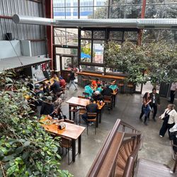 Southern Pacific Brewing - Outside, inside, and upstairs seating