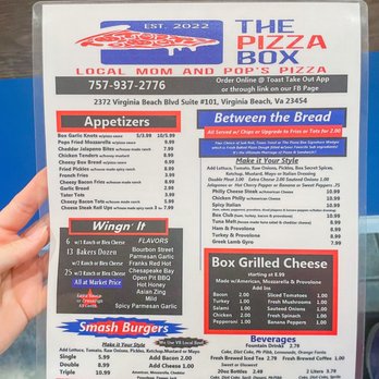 The Pizza Box - Menu - Pizza Near Me - Virginia Beach, Virginia
