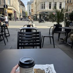 Ole and Steen - Egg sandwich and vanilla latte delicious