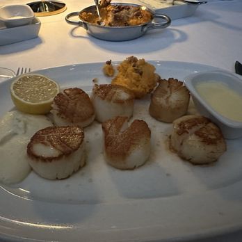 Ocean 44 - New Bedford Sea Scallops - I wasn't fast enough to get a pic before the sides were added. - Seafood Near Me - Scottsdale, Arizona Ocean 44 - New Bedford Sea Scallops - I wasn't fast enough to get a pic before the sides were added. - Seafood Near Me - Scottsdale, Arizona