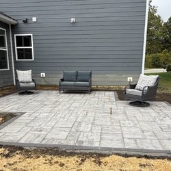 Parker's Lawn and Landscaping - Unilock Beacon Hill and Holland Preimer paver patio with proper drainage and gas outlet for fire pit