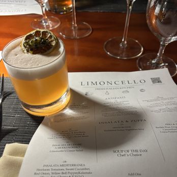 Limoncello Fresh Italian Kitchen - Special tequila drink with passionfruit and Aperol spritz - Italian Near Me - Las Vegas, Nevada Limoncello Fresh Italian Kitchen - Special tequila drink with passionfruit and Aperol spritz - Italian Near Me - Las Vegas, Nevada