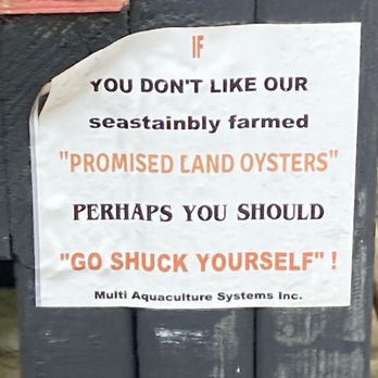 Multi Aquaculture Systems - a sign on a post - Seafood Near Me - Amagansett, New York Multi Aquaculture Systems - a sign on a post - Seafood Near Me - Amagansett, New York
