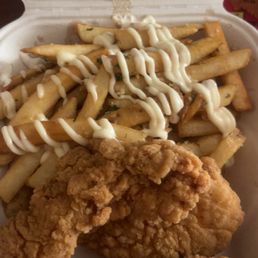 Chicken strips with truffle fries Chicken strips with truffle fries