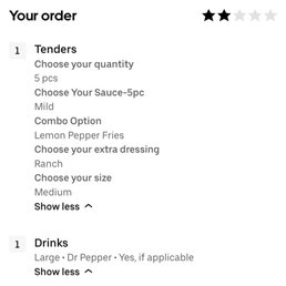 the order I placed... the order I placed...