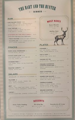 Menu photo 1 The Hart and The Hunter Seattle, WA