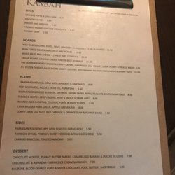 The Kasbah Wine Bar - Food menu