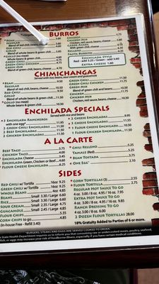 Menu photo 2 Irene's Real Mexican Food Globe, AZ Menu photo 2 Irene's Real Mexican Food Globe, AZ