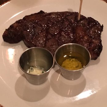 George and Violets  - 12 oz ribeye with blue cheese butter and horseradish butter - Steakhouses Near Me - Springfield, Oregon