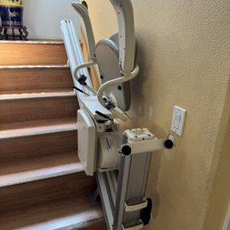 Lower section of the stairlift system.