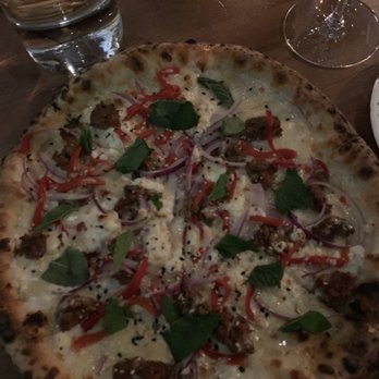 Young Joni - This Lamb is Your Lamb - lamb sausage, mozzarella, French feta, red onion, piquillo pepper, mint, tahini dressing - Pizza Near Me - Minneapolis, Minnesota Young Joni - This Lamb is Your Lamb - lamb sausage, mozzarella, French feta, red onion, piquillo pepper, mint, tahini dressing - Pizza Near Me - Minneapolis, Minnesota