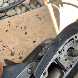 Shredded impeller remains