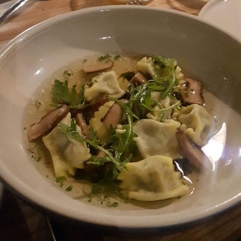 Rich Table - aged beef agnolotti in bone marrow miso broth - New American Near Me - San Francisco, California