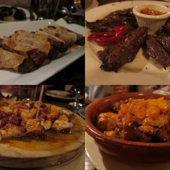 Nai  - sausage wrapped with a crispy potato, steak with mango sauce, grilled octopus, chicken with potatoes @ Nai Tapas Bar - Tapas/Small Plates Near Me - New York, New York