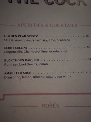 Menu photo 1 The Cock Helsinki, 18 Menu photo 1 The Cock Helsinki, 18