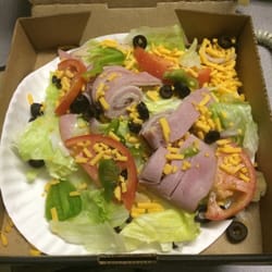 Pizza Inn - A salad on a plate out inside a box.... Weird.