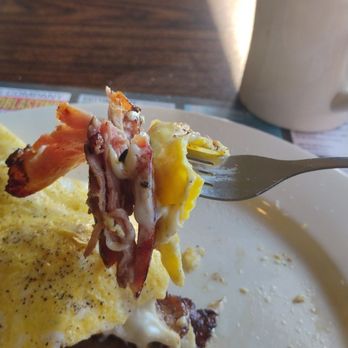 Country View Restaurant - Ya, Omelette, sausage, ham, bacon.. American cheese..Look at that Bite. - Breakfast & Brunch Near Me - Brooklyn, Connecticut Country View Restaurant - Ya, Omelette, sausage, ham, bacon.. American cheese..Look at that Bite. - Breakfast & Brunch Near Me - Brooklyn, Connecticut
