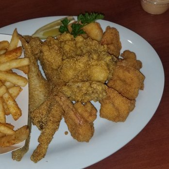 Voodoo Gumbo - Seafood combo w/fried catfish, shrimp and oysters, hot fries and potato salad. - Cajun/Creole Near Me - Nashville, Tennessee Voodoo Gumbo - Seafood combo w/fried catfish, shrimp and oysters, hot fries and potato salad. - Cajun/Creole Near Me - Nashville, Tennessee