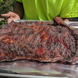 Strawberries BBQ - Just look at those ribs! The bark on those babies are top-notch!