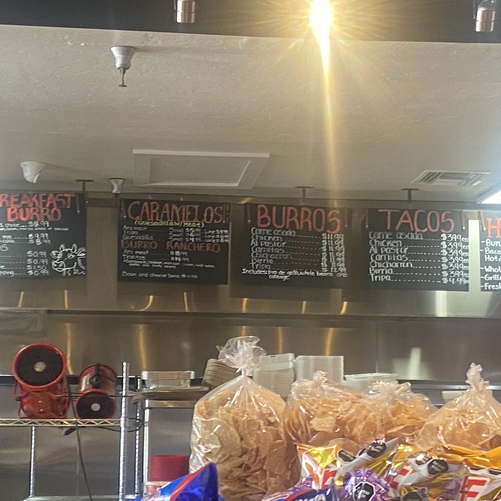 Menu boards over grill area's. Menu boards over grill area's.