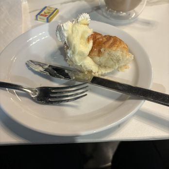 Ayco Cafe - Look at that custard. And that's a flat white made with skim right behind it. - Sandwiches Near Me - Edmonton, Alberta