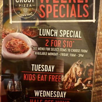 Crust Pizza - Weekly specials - Pizza Near Me - Katy, Texas Crust Pizza - Weekly specials - Pizza Near Me - Katy, Texas