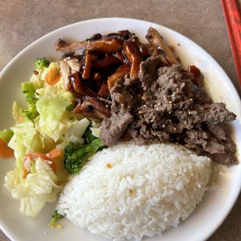 Happy Teriyaki #3 - "Lunch Special" Beef and Chicken Teriyaki. April 17, 2025 $11.25 - MtoF 11 am to 2 pm - Japanese Near Me - Lacey, Washington Happy Teriyaki #3 - "Lunch Special" Beef and Chicken Teriyaki. April 17, 2025 $11.25 - MtoF 11 am to 2 pm - Japanese Near Me - Lacey, Washington