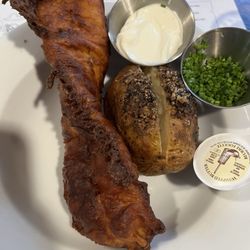 Gilly's Snug Harbour Restaurant & Marine - The fish and chips with baked potato