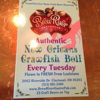 BrewRiver Creole Kitchen - Crawfish boil on Tuesdays - Gastropubs Near Me - Cincinnati, Ohio