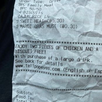 Popeyes Louisiana Kitchen - Charging for sauce even when ordered a family meal! - Chicken Wings Near Me - Centerton, Arkansas Popeyes Louisiana Kitchen - Charging for sauce even when ordered a family meal! - Chicken Wings Near Me - Centerton, Arkansas
