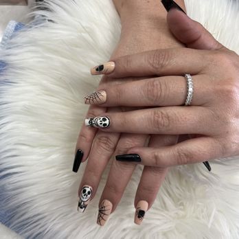 Enchanting Nails & Spa - Tina did my Halloween nails with Jack inspired theme! She adds all the little details that make them Magical - Nail Salons Near Me - Rancho Cucamonga, California Enchanting Nails & Spa - Tina did my Halloween nails with Jack inspired theme! She adds all the little details that make them Magical - Nail Salons Near Me - Rancho Cucamonga, California