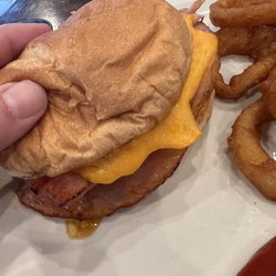 Fore Seasons Clubhouse Bar & Grill - Hot hame and cheese, was charged .75$ for Mayo.